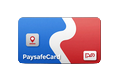 Paysafecard Prepaid-Logo in Blau-Rot auf transparentem Hintergrund