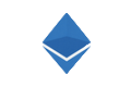 Ethereum Kryptowährungs-Logo als blaues Diamantsymbol